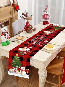 1 件欢迎来到圣诞节和冬天，快乐雪人圣诞老人红花铃铛，单面印刷，非常适合节日餐厅和厨房装饰圣诞节 - 彩色 - 查看 5