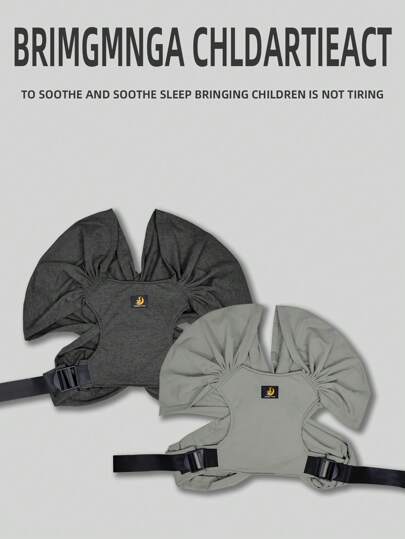 rooya baby 1pc Baby Black Multi-Functional 4-Season Sling Carrier, Newborn Infant Front Carry Strap, Mother & Baby Outdoor/Daily Use