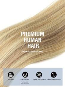 20pcs Tape-In Hair Extensions, 100% Human Hair, Color 18/613, Ash Blonde Highlighted Bleached Blonde, 14-22 Inches, Invisible Tape-In Hair Extensions - S18/613 - View 6