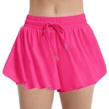 EXARUS 3 Pack Womens Butterfly Shorts Flowy Athletic 2 In 1 Running Workout Tennis Skirt Skorts Gym Preppy - SET-4 - 查看 2