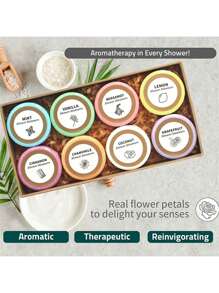 8件香薰蒸汽淋浴礼盒套装 - 含精油和浴盐的沐浴球。送给妈妈和爱人。居家水疗和自我护理的理想之选。母亲节、生日礼物，以及情人节男女皆宜的完美礼物。 - 1PCS - 查看 3