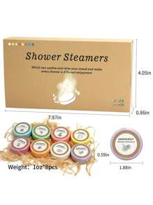 8件香薰蒸汽淋浴礼盒套装 - 含精油和浴盐的沐浴球。送给妈妈和爱人。居家水疗和自我护理的理想之选。母亲节、生日礼物，以及情人节男女皆宜的完美礼物。 - 1PCS - 查看 6