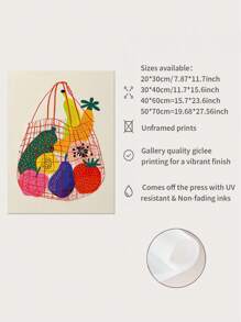 1 tấm áp phích nghệ thuật treo tường nhà bếp không khung, tranh vải in trái cây đóng túi, nghệ thuật ẩm thực, trang trí nhà bếp, phòng ăn, trang trí nhà phòng khách - Nhiều màu - Xem 8