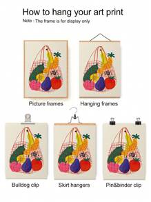 1 tấm áp phích nghệ thuật treo tường nhà bếp không khung, tranh vải in trái cây đóng túi, nghệ thuật ẩm thực, trang trí nhà bếp, phòng ăn, trang trí nhà phòng khách - Nhiều màu - Xem 7