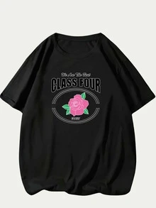 Class Four T-Shirt Blouse Print Premium Comfort Casual Streetwear Unisex - màu đen - Xem 1