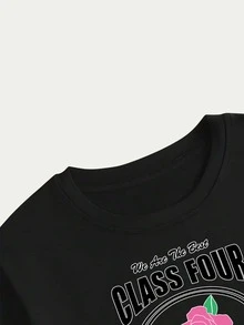 Class Four T-Shirt Blouse Print Premium Comfort Casual Streetwear Unisex - màu đen - Xem 5