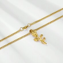 ZG YING ZHOU ZGYZ 女士优雅法式玫瑰、指南针、十字架和耶稣吊坠项链，18K镀金链，适合日常、度假、派对、婚礼、订婚、情人节、周年纪念日等场合佩戴 - 彩色 - 查看 5