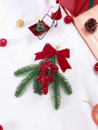 1pc/10pcs Artificial Wreath With Ornaments, Hang On Home Front Door, Window, Office Wall, Party Decor, Decoration
