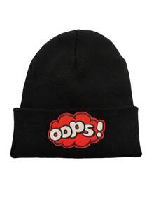 1 chiếc mũ len dệt kim thêu chữ OMGPOW phong cách đường phố cho mùa thu/đông mũ Giáng sinh mùa đông mũ len trượt tuyết cho nam - màu đen - Xem 10