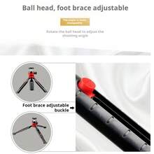 2-Section Adjustable Tripod Stand For DSLR Camera, Smartphone, Video Live Streaming Desktop Holder - Black Red - View 7