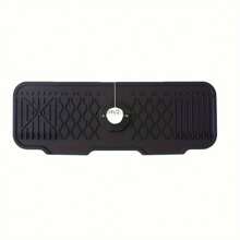 1 szt. Silikonowa mata ochronna na kran - ulepszona konstrukcja nachylenia, łapacz rozprysków z uchwytem na gąbkę do kuchni i łazienki, ochraniacz przed kapaniem wody