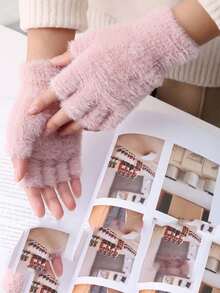 Găng tay nhung không ngón Unisex, thích hợp cho mùa thu và mùa đông giữ ấm sử dụng hàng ngày - Nhiều màu - Xem 2