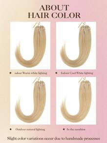 Natural Black Straight Human Hair Extensions, Invisible Micro Bead Thickened Micro Loop Hair Extensions - S18/613 - View 10