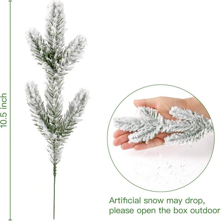 24 件圣诞树装饰品雪霜松枝圣诞人造松枝假绿植茎用于 DIY 花环工艺品冬季树装饰雪霜人造松枝圣诞雪松针假绿植松针喷雾装饰品用于 DIY 工艺品花环花环圣诞节装饰家居节日装饰,万圣节,万圣节装饰 - 綠色 - 查看 1