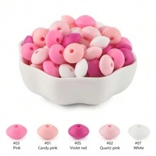 100Pcs/Lote Contas de Lentilha de Silicone 12mm Contas Espaçadoras Soltas Para DIY Caneta Pulseira Jóias Chaveiro Fazendo Decoração Acessório Etc