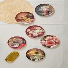 Hộp quà tặng đĩa gốm 4 chiếc, ngẫu nhiên 4 mẫu khác nhau, cao cấp, lễ tạ ơn, halloween, quà tặng sinh nhật, đồ dùng trên bàn ăn - Nhiều màu - Xem 7