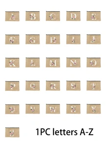 1 件字母 A-Z 花卉印花化妆包，送给女孩的礼物，可爱复古简约时尚字母图案印花包，小物件化妆包，包，化妆包，洗漱包，手拿包，轻便折叠包，简易购物袋，教师礼物手拿包，适用于护士、医生、教师包，适合个人旅行化妆品学校用品旅行必需品化妆包节日必需品化妆包化妆包化妆品收纳袋节日冬季 2024 化妆品收纳袋化妆品收纳