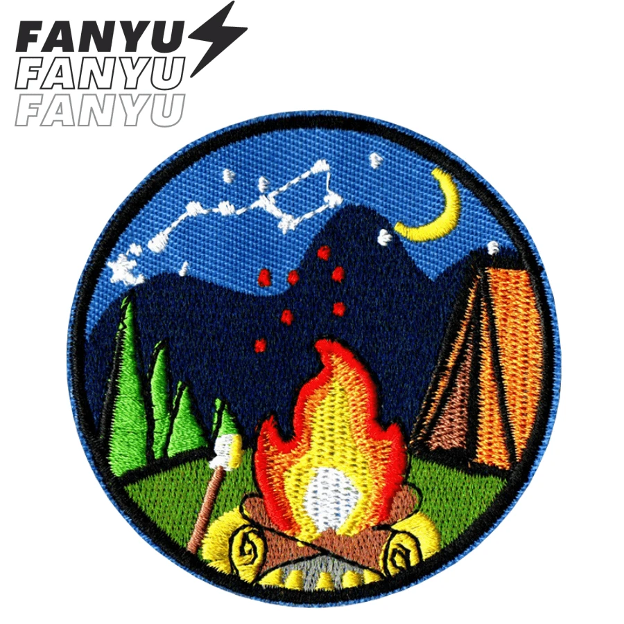 3-Inch Colorful Cool Hippie Punk Stylish Cartoon Outdoor Adventure Cycling Expedition Decorative Sew-On Patch Badge, DIY Clothing Accessory, Embroidery, Iron-On, Bag, Shoe, Hat Decor - Multicolor - View 1