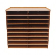 9 Layers 18 Slots File Organizer Classroom Office Paper Literature Storage Rack File Sorter A4 Paper Holder - Coffee Brown - View 8
