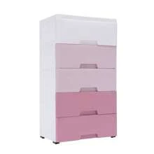 SHZICMY Tủ nhựa ngăn kéo cho phòng ngủ, tủ đựng đồ có 5 ngăn kéo, tủ đựng đồ thủ công và lưu trữ quần áo, khăn tắm, đồ chơi, tủ ngăn kéo cho phòng chơi, nhà bếp (màu hồng chuyển sắc, rộng 17,7'') lưu trữ đồ dùng cho ký túc xá khi quay lại trường - Nhiều màu - Xem 7