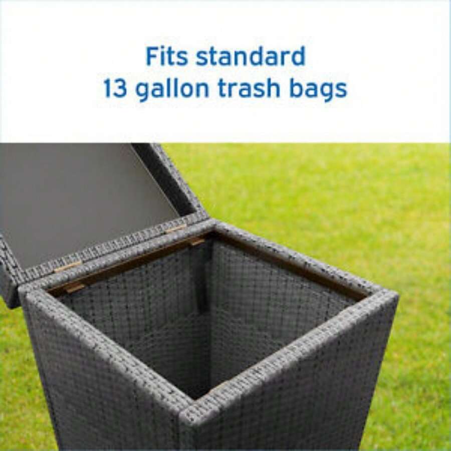 Outdoor Trash Can With Lid By Nestl Wicker Garbage Can Outside Trash