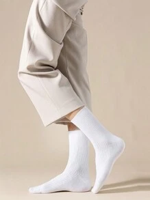 5 pares de meias masculinas, meias multicoloridas, quatro estações, cor sólida, macias, absorventes de suor, esportivas, simples, comerciais, diárias, casuais, meias de cano médio