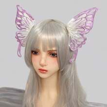 2pcs Gothic Witch Big Bow Hairpin, Halloween Demon 3D Bat Wing Hairclip Lolita Hair Accessories