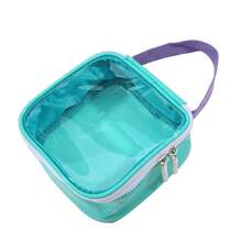 1 Túi đựng đồ vệ sinh cá nhân du lịch nhẹ có tay cầm bằng laser trong suốt, Túi đựng mỹ phẩm di động cho nữ - Nhiều màu - Xem 5