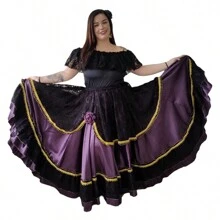 Women Skirts - Đen và tím - Xem 1
