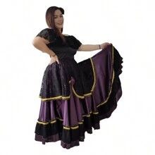 Women Skirts - Đen và tím - Xem 3