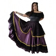 Women Skirts - Đen và tím - Xem 2