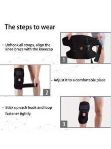 1 pieza Soporte de rodilla para fitness y deporte al aire libre, banda elástica de apoyo de rótula, cinta deportiva, rodillera para entrenamiento, accesorios para la rodilla para el gimnasio - Negro - Ver 7