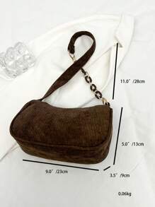 Livesso Solid Color Casual Lightweight Luxury Shoulder Bag, Suitable For Ladies Commuting In Spring And Summer - Coffee Brown - View 2