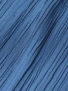 ZANZEA Women Round Neck Long Sleeve Ruffle Hem Belted Kaftan Party Casual Loose Long Dress - 藍色 - 查看 9