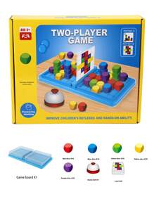 2 人益智游戏立方体，思维训练，空间认知科学早教，桌面游戏玩具，亲子互动卡牌配对游戏，适合万圣节/圣诞节/感恩节的成人派对游戏 - 彩色 - 查看 6