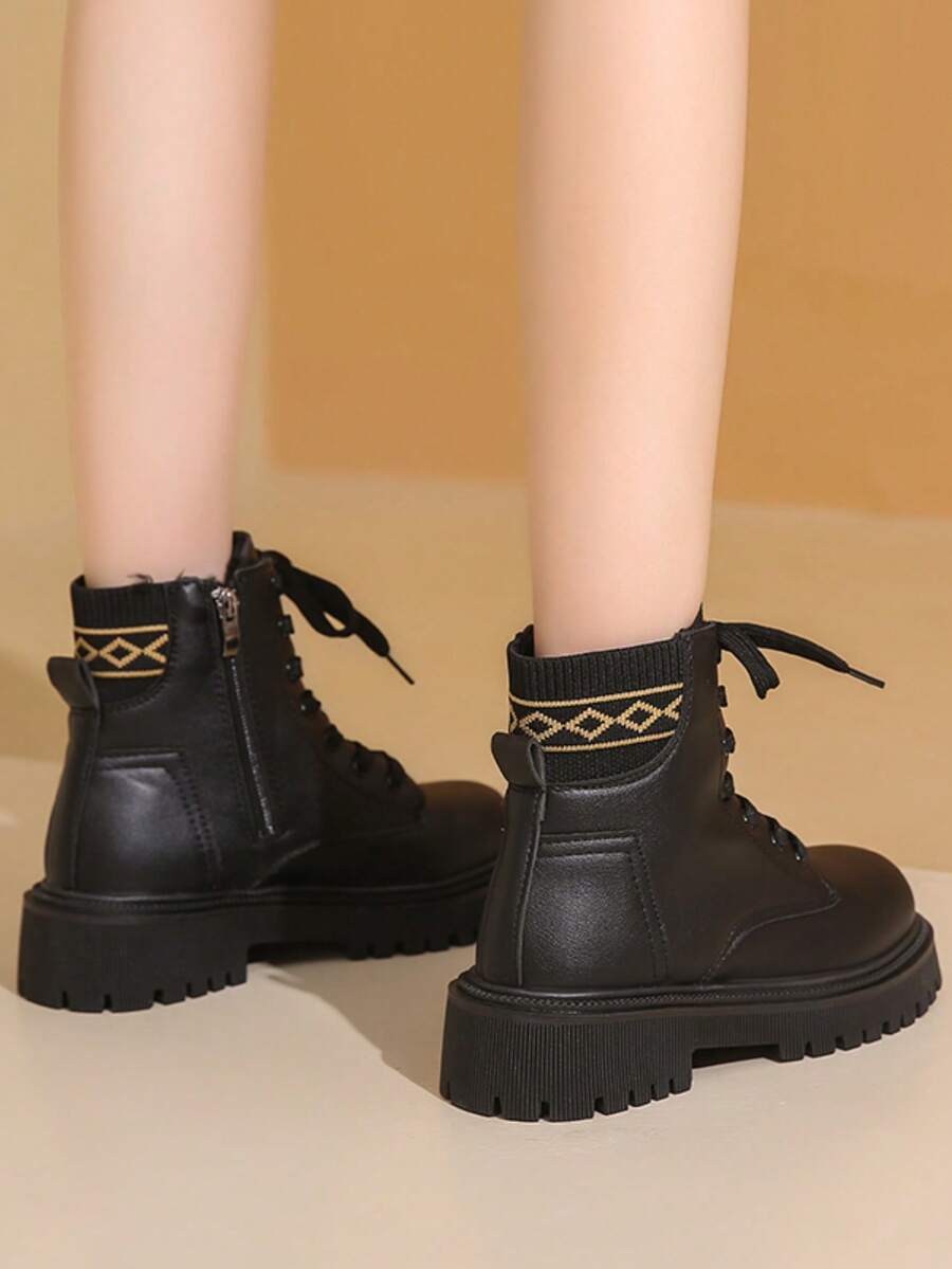 Fashionable Sexy Versatile High Heel Platform Boots, Chunky Heel