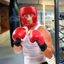 1 Stück Erwachsenen Boxkopfschutz, PU Karate Muay Thai Free Fight MMA Sanda Training Boxschutz Helm