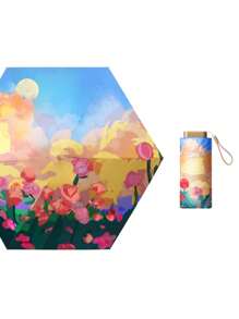 1 Stück Mini Klappschirm, Multifunktion, wasserdicht, sonnenschutzfähig, UV-Schutz, kompakt und tragbar für Reisen, Jungen-Valentinstags-Herz-Valentinstag