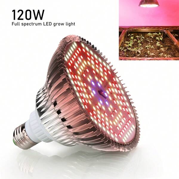 Esbaybulbs Ampoule LED Esbaybulbs 120 W à spectre complet 180 LED E27 pour plantes et légumes verts d'intérieur