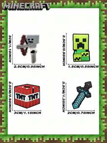 Microsoft 30/34 PIEZAS Encantos oficialmente con licencia de Minecraft para zapatos, encantos lindos de Creeper, joyería para zapatos de Steve, regalos de cumpleaños, accesorios de moda para mujeres, inspiración de encantos para zapatos, regalos de , regalos para amantes de la música, amantes de la escuela