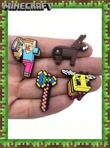 Microsoft 30/34 PIEZAS Encantos oficialmente con licencia de Minecraft para zapatos, encantos lindos de Creeper, joyería para zapatos de Steve, regalos de cumpleaños, accesorios de moda para mujeres, inspiración de encantos para zapatos, regalos de , regalos para amantes de la música, amantes de la escuela