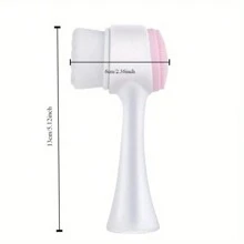 1 件硅胶手动洁面刷，双面软毛按摩刷，适合家庭使用，毛孔清洁洗面奶，返校使用