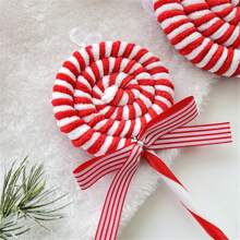 1 pezzo Decorazione natalizia Babbo Natale in peluche con bastoncino di caramelle, ornamento per albero di Natale, accessorio per servizi fotografici, Ognissanti - Multicolore - Visualizzare 2