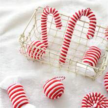 1 pezzo Decorazione natalizia Babbo Natale in peluche con bastoncino di caramelle, ornamento per albero di Natale, accessorio per servizi fotografici, Ognissanti - Multicolore - Visualizzare 4