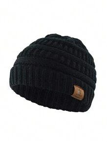 1pc Kids Star Pattern Knitted Beanie Hat, Warm Winter Round Top Cap - 1PC - View 12