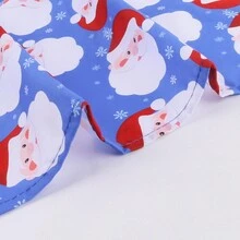 1 chiếc khăn quàng cổ phụ kiện Giáng sinh cho thú cưng, khăn Bandana hình tam giác họa tiết ông già Noel, cây thông Noel và gấu bông, yếm cho chó - màu xanh lá - Xem 3