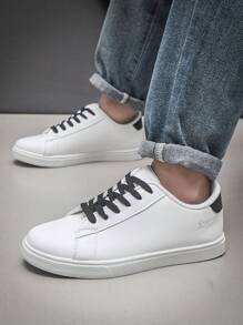 Giày thể thao nam thường ngày Giày trượt ván Giày trượt ván chống trượt cho học sinh, Màu trắng, Phong cách đa năng cho mọi mùa - trắng - Xem 3