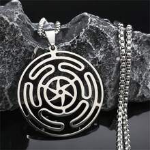 Hekate Wheels Roestvrij staal Goud/Zilver/Zwart Ketting Hanger Strophalos Magisch Symbool Logo Glamour Mode Accessoires Voor Mannen En Vrouwen Koppels Vakantiecadeaus