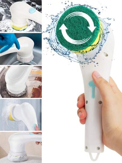 Electric SElectric Spin Scrubber Cordless Electric Cleaning Brush Bring 5 Replaceable Brush Heads For Bathroom/Tub/Wall Tiles/Floor/Kitchenpin Scrubber Cordless Electric Cleaning Brush Bring 5 Replaceable Brush Heads For Bathroom/Tub/Wall Tiles/Floor/Kitchen