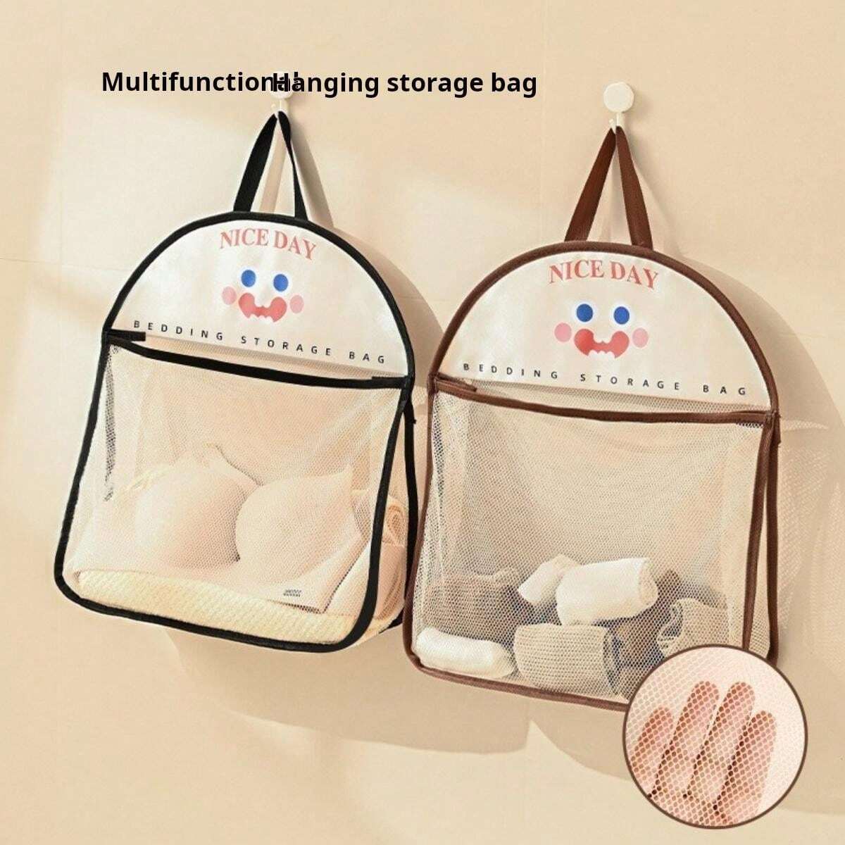 1pc Household Laundry Net Bag, Hanging Storage Net Mesh Bag With Smile
